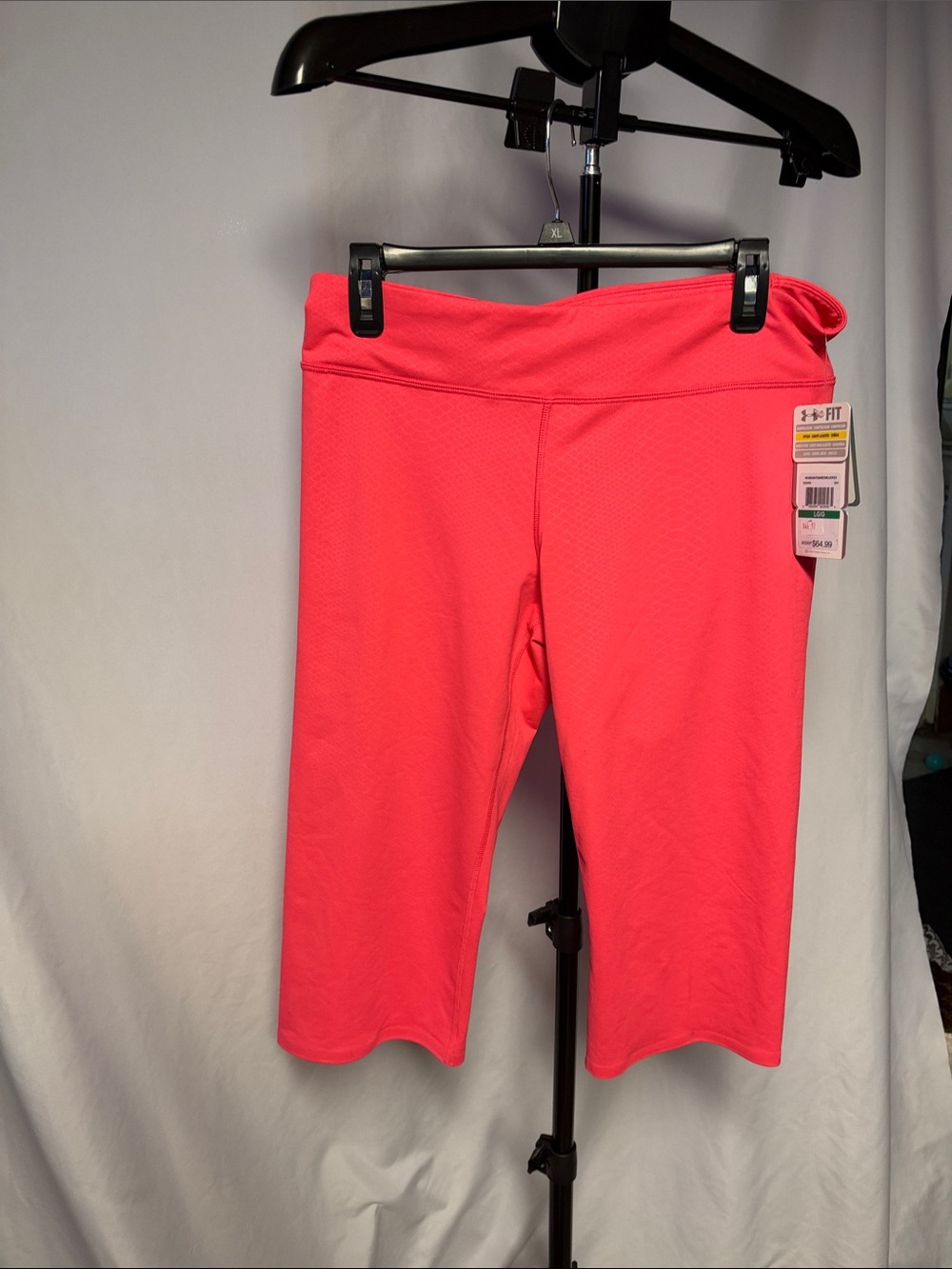 Under Armour Women’s Neon Pink Bike Shorts with Wide Waistband